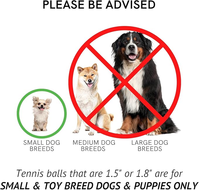 Midlee X-Small Dog Tennis Balls 1.5" Pack of 12 (Assorted, 1.5 inch)
