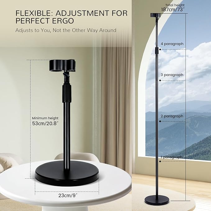 INNOLIFE Hands Free Hair Dryer Stand Holder with Adjustable Mount for Blow Dryer - Portable Standing Hair Dryer Stand for Bathroom Vanity, Home Use