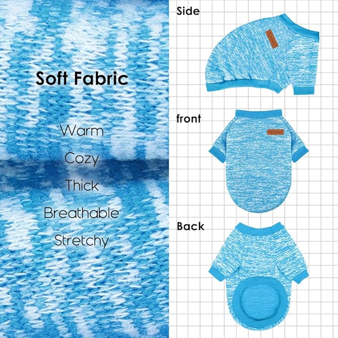 1 Pack Dog Sweaters for Small Dogs Girl Boy Winter Fleece Clothes Warm Soft Dog Sweatshirt Outfit for Dogs Cats Pet Apparel