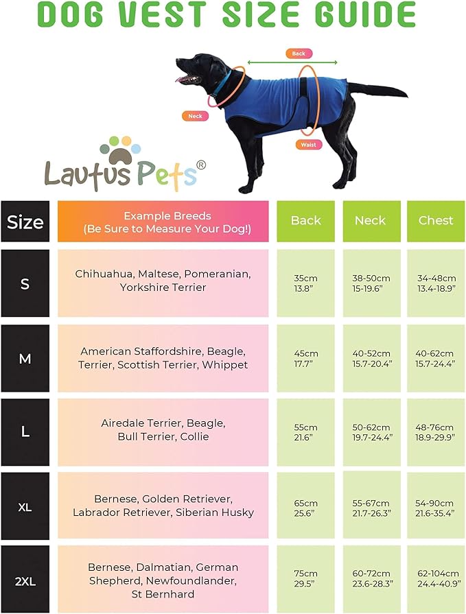 Dog Cooling Vest – Lightweight Jacket for Dogs with Zip Neck & Velcro – Easy On/Off Cooling Coat for Walks, Travel & Outdoors by Lautus Pets - XXL