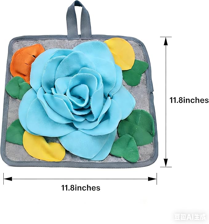 Snuffle Mat for Rabbits, Fashion Design Bunny Foraging Mat, Indoor & Outdoor Small Pet Feeding Mat, Slow Feeder Toy for Rabbit, Guinea Pig, Chinchilla & Small Animals