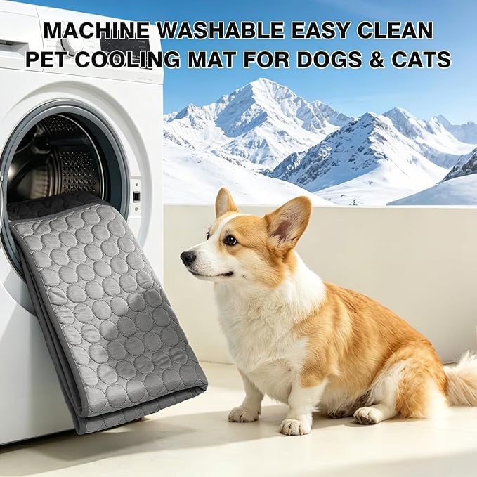 Mannice Pet Cooling Mat, X-Large, 3-4 Degree Cooler, No Water or Electricity Needed, Portable and Foldable, Safe for Dogs and Cats, Non-Irritating, Easy to Use, 3 Years Warranty