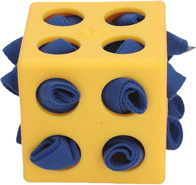Dog Enrichment Toy Snuffle Ball Interactive Treat Dispenser Puzzle for Mental Stimulation with Slow Feeder Design for Dogs Pets (Yellow)