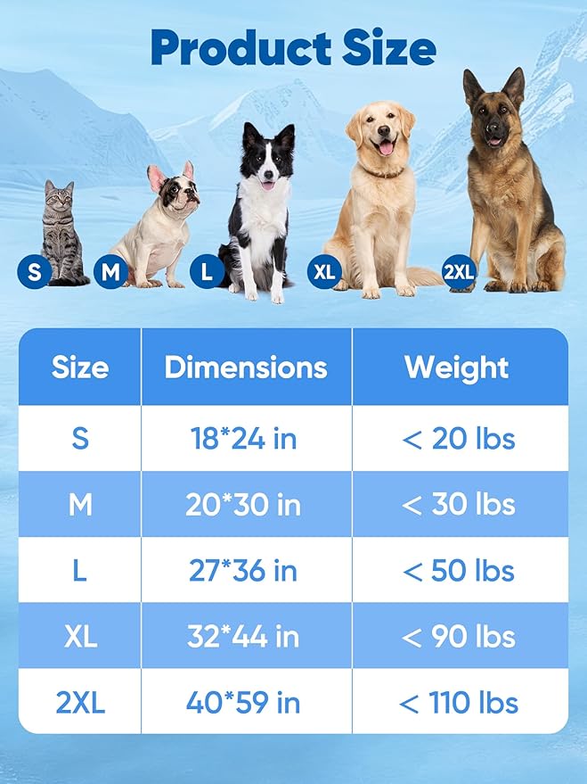 Rywell Super-Absorbent Cooling Mat for Dogs 24"x18" Arc-Chill 3.0 & Color-Changing Dog Cooling Mat, Stay Cool & Dry, Washable, Non-Slip Pet Bed Mat for Floors, Sofas, Kennels
