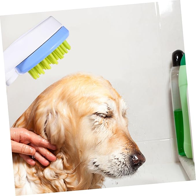 Yardwe Abs Dog Shower Sprayer with Hose Powerful Full Coverage Puppy Shower Sprinkler and Pet Massage Brush for Efficient Bathing and Grooming Water Saving Handheld Pet Bath Tool