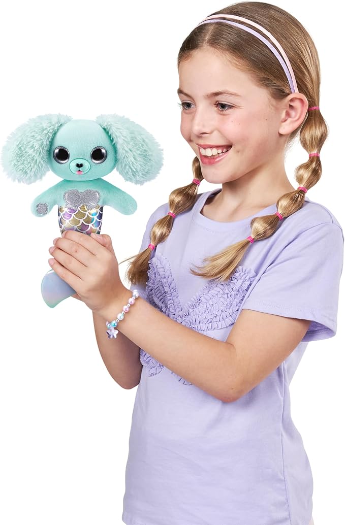Pets Alive Furmaids by ZURU Mermaid Plush Interactive Lights Sounds Girls Toy (Green Puppy)