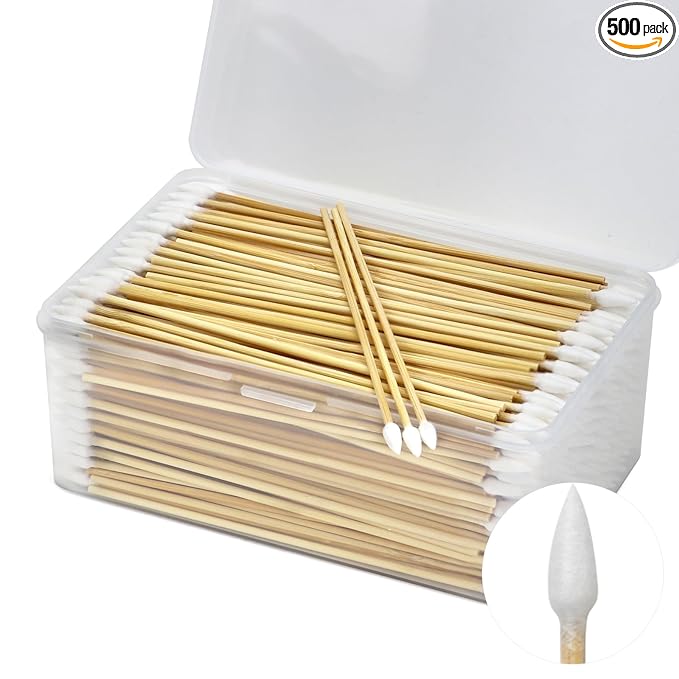 500PCS 6" Gun Cleaning Cotton Swabs with Storage Box, Lint Free Gun Cleaner Swab