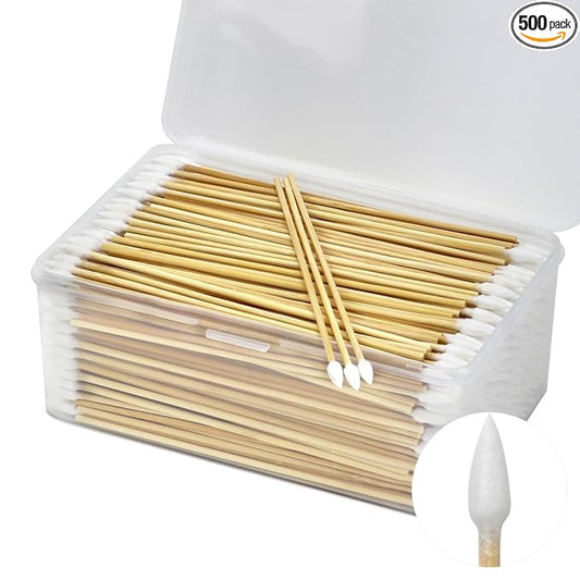 500PCS 6" Gun Cleaning Cotton Swabs with Storage Box, Lint Free Gun Cleaner Swab