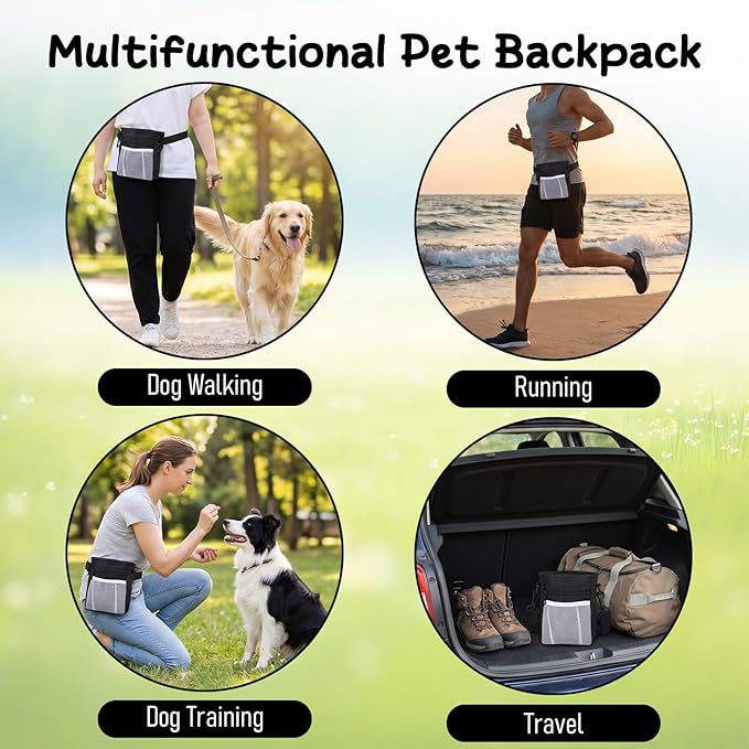 Dog Treat Pouches and Training Clicker Portable Hand Free Puppy Dogs Treat Bag with Carabiner Pets Feed Snack Reward Pocket for Pet Training Dog Treats Exercising Walking
