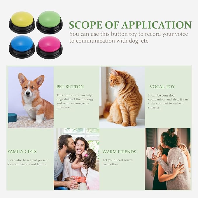 4pcs Dog Talking Buttons Dog Buttons for Communication Pet Supply