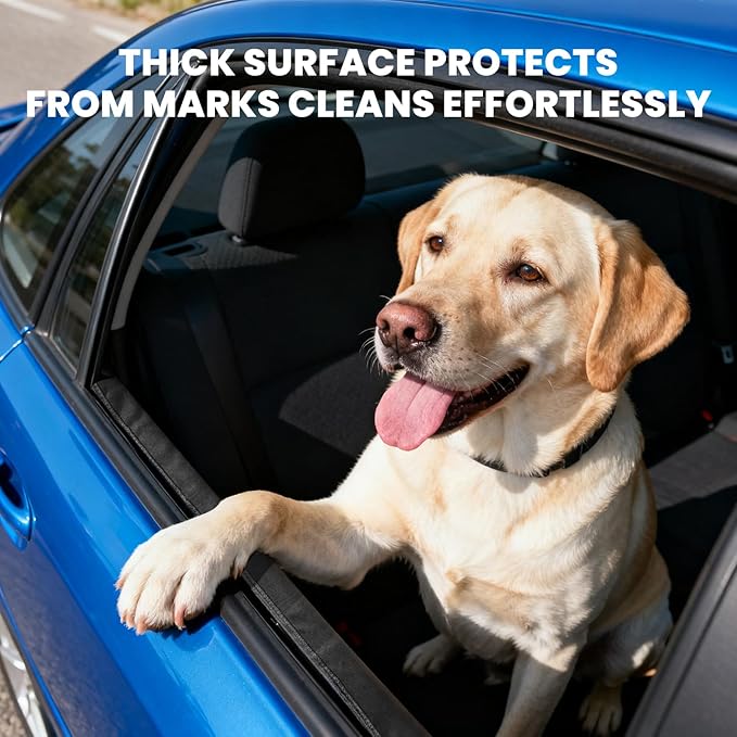 Dog Car Door Protector, 20% Larger Coverage Vehicle Door Cover,Car Door Guard Mat, Pet Door Panel Protector for SUVs Pickup Trucks, Protects Doors from Dog Scratching (Black)