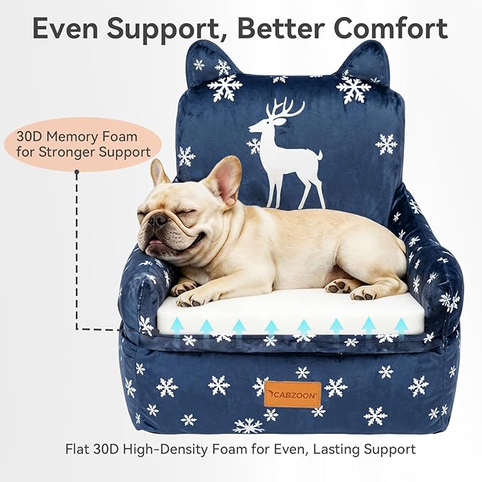 Dog Booster Car Seats for S/M Dogs Up to 35lbs,Pet Car Seat/Travel Bed with Washable&Removable Cover,Storage Pockets,Dog Safety Belt and Elevated Cushion Fits in Front/Back Seat