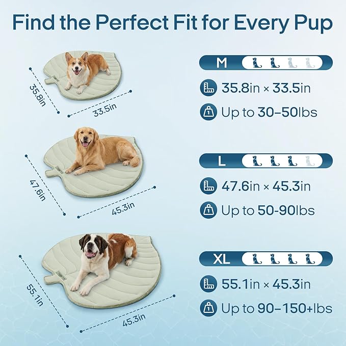 Vagascape Dog Cooling Mat, Washable Pet Cooling Mat, 55" x 45" Thick & Durable Large Cooling Mat for Dogs, Portable Foldable Premium Cooling Pad for Indoor, Outdoor, Travel, Camping, Patio and Beach