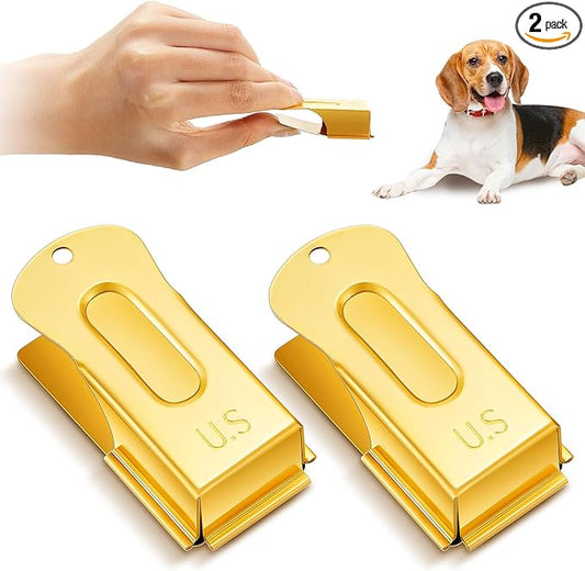 2 Pieces Brass Dog Training Clicker Signaling Puppy Cricket Metal Dog Clicker for Puppy, Cat, Potty, Bird, Horse, Pet Trainer Owners Versatile Training Tools, Behavior Aids(Gold)