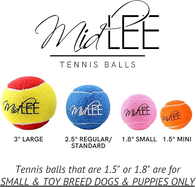 Midlee Mini 1.5" Dog Squeaky Tennis Balls- Set of 6