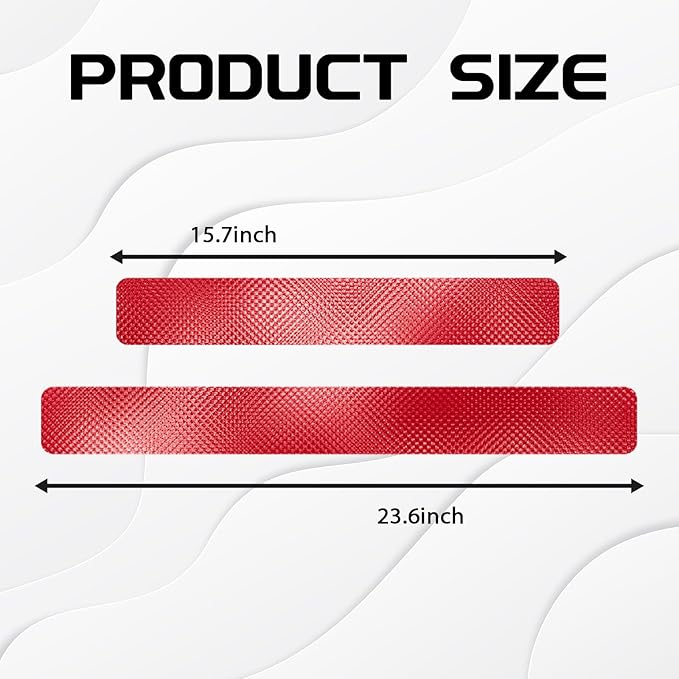 Red Door Sill Guard Protector, 4PCS 3D Carbon Fiber Anti-Scratch Door Entry Edge Bumper Sill Scuff Plate Trim, Front/Rear Door Threshold Protector Cover Sticker Strips
