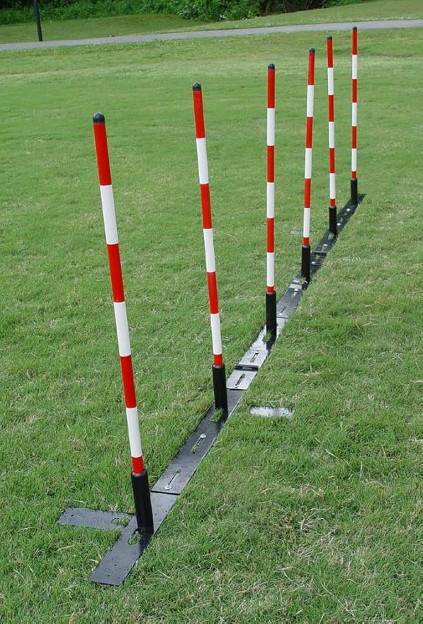 DogSport Dog Agility Weave Poles with Adjustable Spacing (Black)