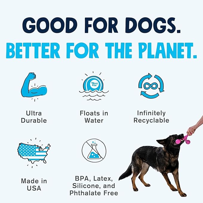 WEST PAW Zogoflex Air Skamp Tug-of-War Stick Dog Chew Toy – Hollow, Squishy Interactive Toy for Dogs, Puppies – for Chewing, Catch, Carry, Fetch, Dishwasher Safe, Latex-Free, Large 8.5", Aqua Blue