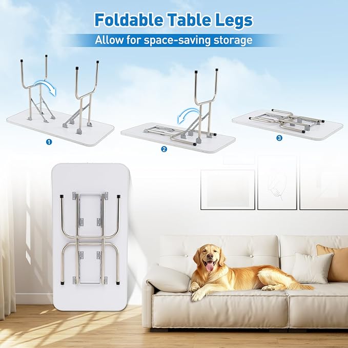 Giantex 47'' Dog Grooming Table with Adjustable Arm & 2 Nooses, Foldable Pet Grooming Station with Non-Slip Waterproof Surface, Mesh Storage Tray, Heavy Duty for Small to Large Dogs
