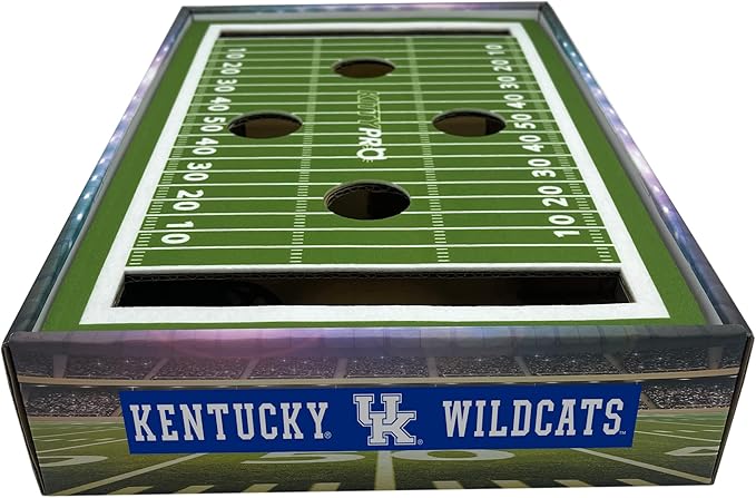 Pets First NCAA Kentucky Wildcats Cat Scratcher Box, Game Day Cat Toy, NCAA Football Field Designed Cat Scratcher and Lounge, Stimulating Cat Game,KY-5028