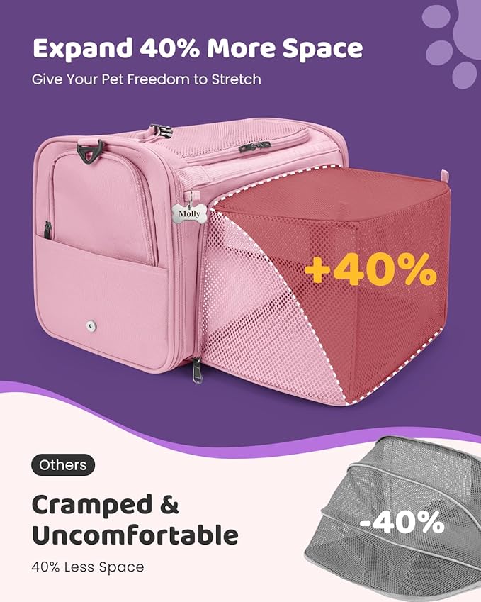 MIDOG Cat Carrier Soft for Small to Medium-Sized Cats,Up to 15 Lbs, TSA Airline Approved Soft Sided Pet Carrier,Collapsible Travel Cat Carry Bag(Grey)