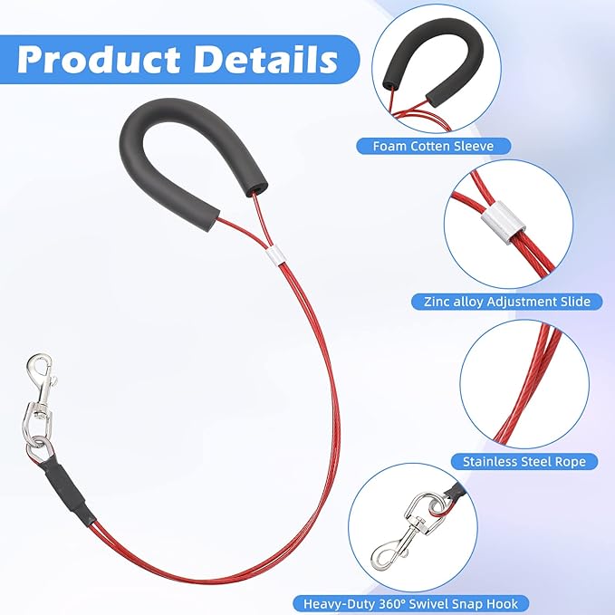 8 Pcs Dog Grooming Loop Noose, Restraint Loop for Groomers Long Noose for Pet Grooming Table Bath Tub Medium Large Small Bathing Station