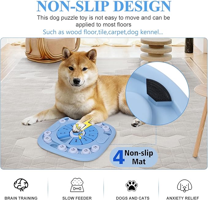 XIGOU Dog Puzzle Toys - Treat Dispensing Dog Enrichment Toys for IQ Training & Brain Stimulation - Interactive Mentally Stimulating Toy - Gifts for Puppies, Cats, Dogs
