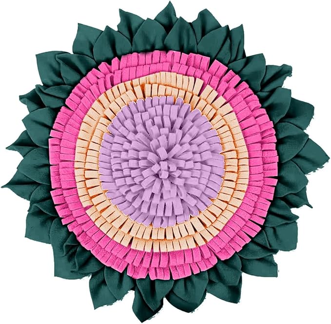 PET ARENA Snuffle Mat for Dogs - Adjustable Interactive Puzzle Toy (Green, Pink, Yellow, Purple)