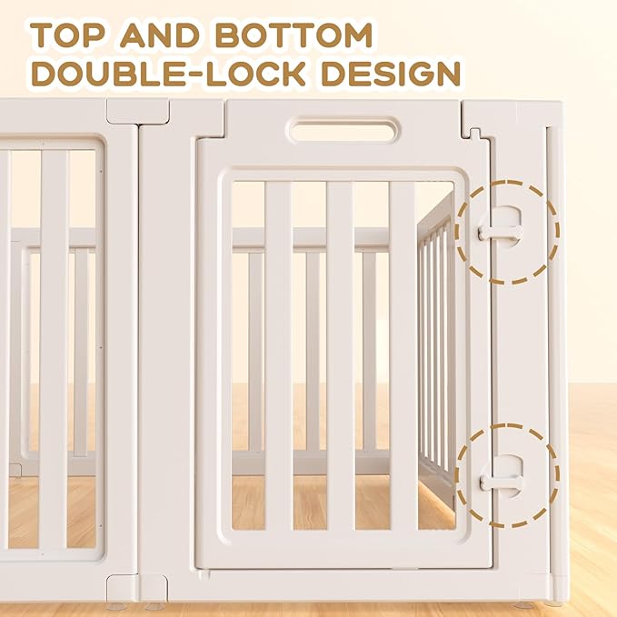 Dog Playpen, Clear Dog Pen, Dog Pen Indoor, Easy to Install and Remove Dog Play Pen, Puppy Playpen Suitable for Dogs, Cats,Dog Playpen Indoor (White, 30.3 inch Height, 8 Panels)