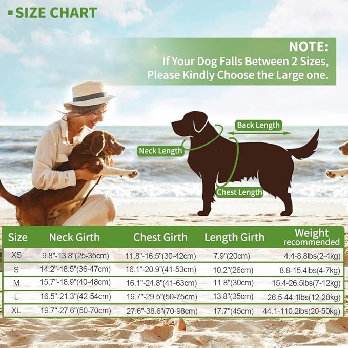 EMUST Dog Life Vests, Dogs Floats for Swimming, Boat, Pool, Ripstop Dog Life Jacket with High Buoyancy and Lift Handle for Small and Medium Breeds, (M,SolidGreen)