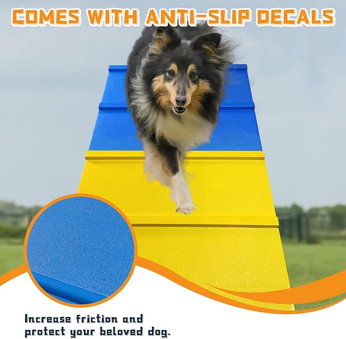 Tongmo Dogs Agility A-Frame: Premium Dog Agility Equipment for Backyard, Playground, and Park Settings - Non-Slip Dog Agility Equipment - Enhance Your Dog's Agility Course Experience