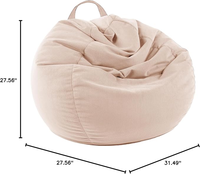 LPMOERA Stuffed Animal Storage Bean Bag Chair Cover (No Filler) For Kids and Adults.Pets Dogs/Cats Lazy Beds.Soft Premium Corduroy Stuffable Bean Bag For Organizing Children Plush Toys or Memory Foam