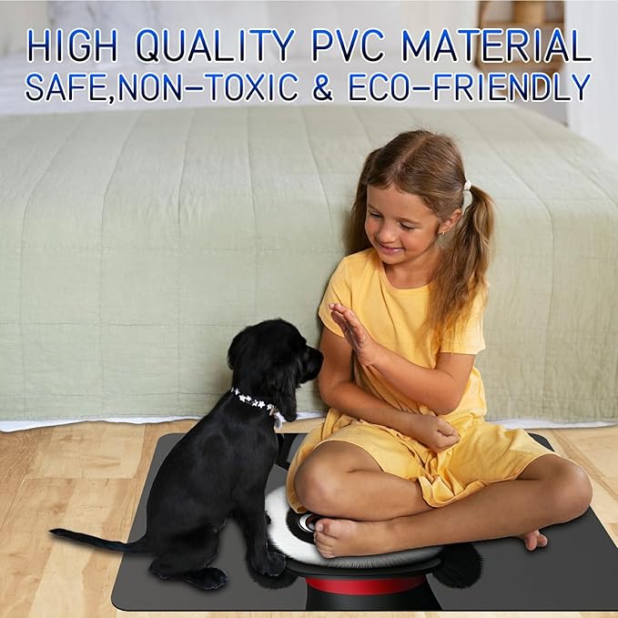 Dog Food Mat, 15.7" x 23.6" Absorbent Pet Feeding Mat for Food and Water, Waterproof Diatom Mud Pet Placemat with Non-Slip Rubber Backing, Easy Clean Cat Bowl Mat for Floors - Gray Panda