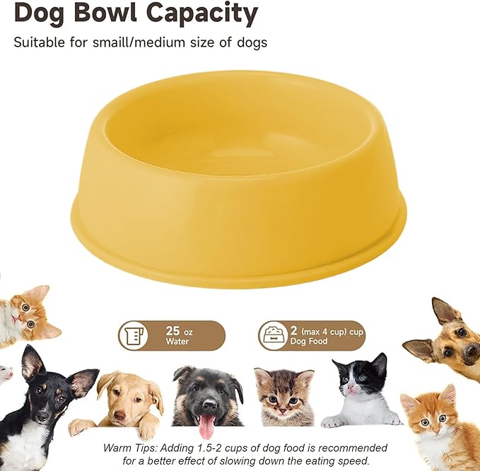 Heavy Duty Non-Slip Pet Bowl for Cats & Dogs - Thickened Spill-Proof Food & Water Dish with Wide Base, Tip-Proof Design for Pet Owners