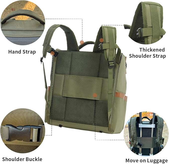 Large Cat Carrier Backpack, Shaded Small Dog Backpack with Breathable Mesh, Soft Side Safety Pet Backpack for Hiking, Travel, Outdoor, Green