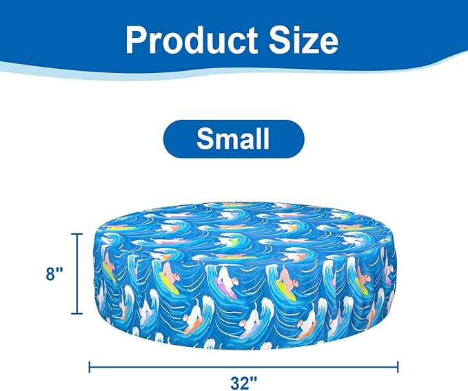 Foldable Round Dog Swimming Pool Cover, for 32 "/63“/48” Collapsible Outdoor Tub, PVC Coating Waterproof and UV Protection, Leakproof Washable Kiddie Pet Small Paddling Bath Accessories