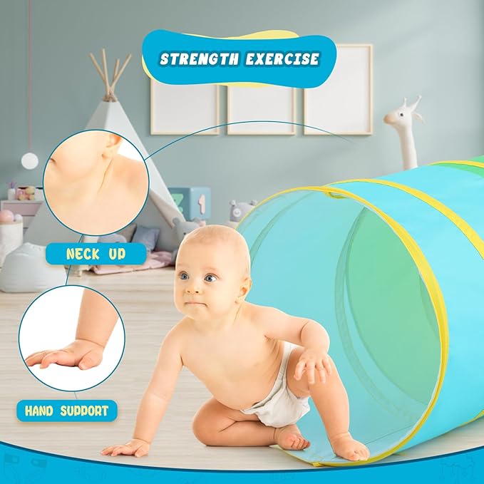 PigPigPen Kids Play Tunnel for Toddlers, Pop Up Tent for Babies or Dogs, Indoor & Outdoor Toys for Kids Backyard Playset (Cotton)