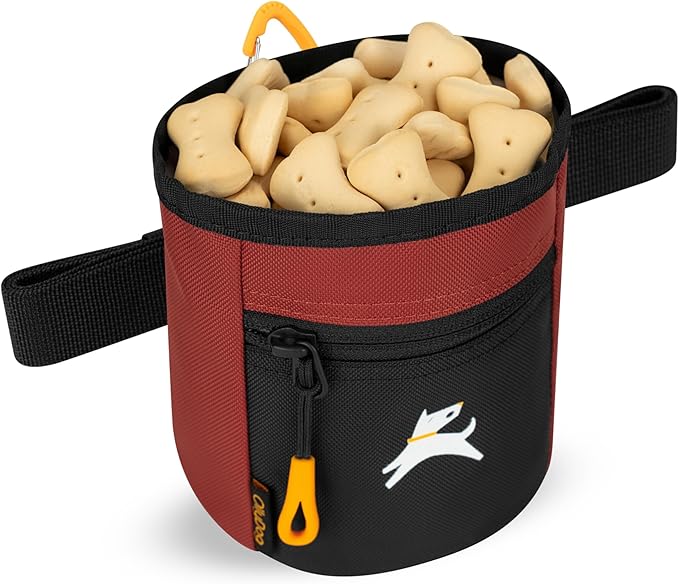 OllyDog Goodie Treat Bag, Dog Treat Pouch, Waist Belt Clip for Hands-Free Training, Magnetic Closure, Dog Training and Behavior Aids, Three Ways to Wear (Cider)
