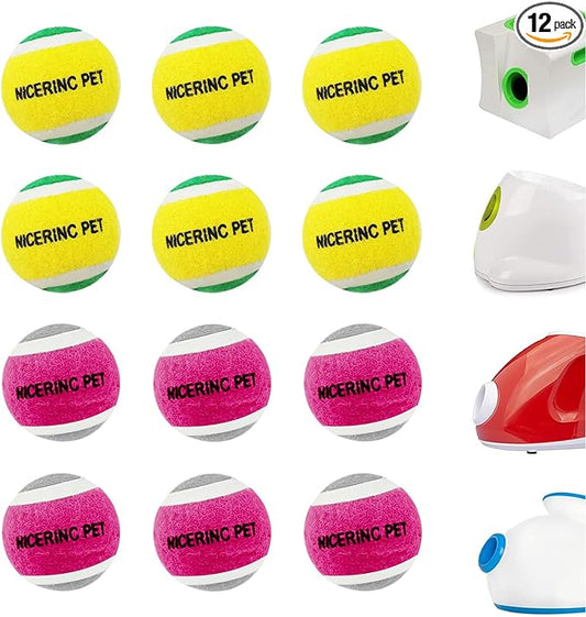 HOCTRAKA, NICERINC PET X-Small Dog Tennis Balls Dog Toys Ball 1.5" Pack of 12, Fit Ball Launchers