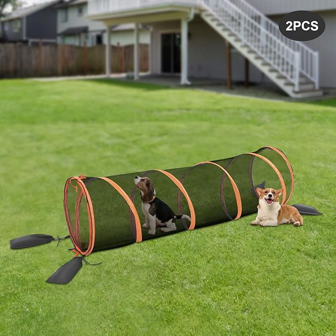 Pop up Pet Fun Tunnel Outdoor Cat Play Tunnel Collapsible, Cat Tunnels for Indoor Cats Outdoor Catio Furniture and Play Kits for Cats, Dog