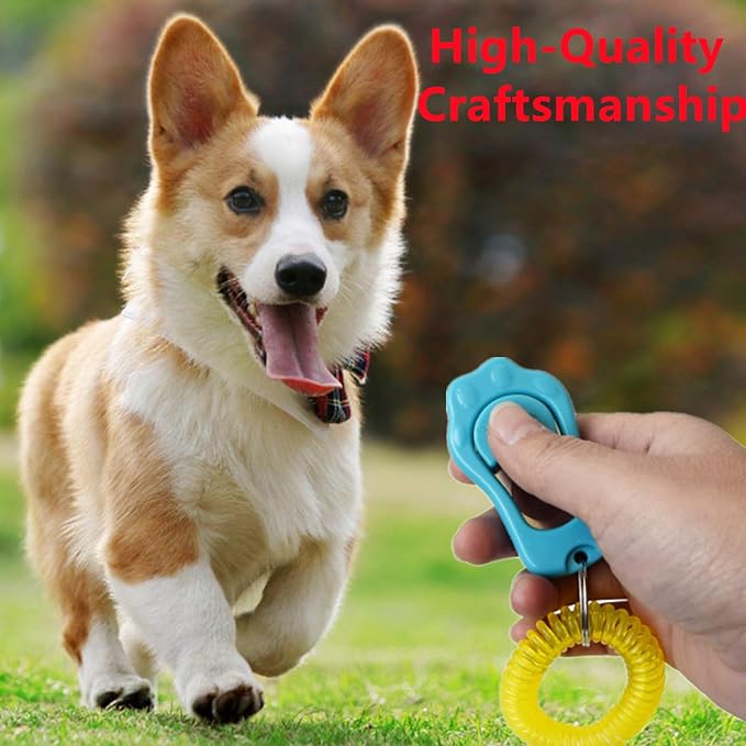 Dog Clicker for Training, 2 Packs Dog Training Clicker Pet Behavioral Training Clicker, Adjustable 3 Gears Pet Dog Training Clicker with Wrist Strap for Dogs Cats Birds Horses, Sky Blue