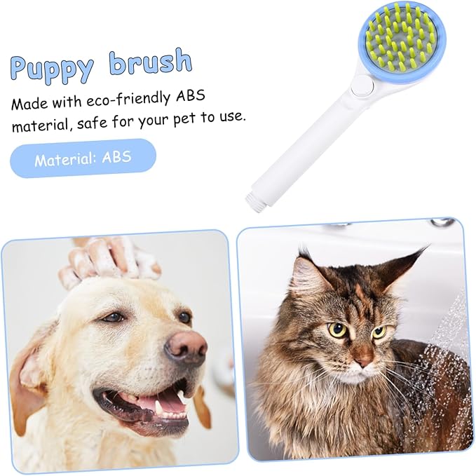 ibasenice Portable Dog Shower Sprayer with Hose Pet Bathing Massage Brush for Puppies Handheld Grooming Tool for Efficient Water and Shampoo Use Comfortable Pet Bathing Experience