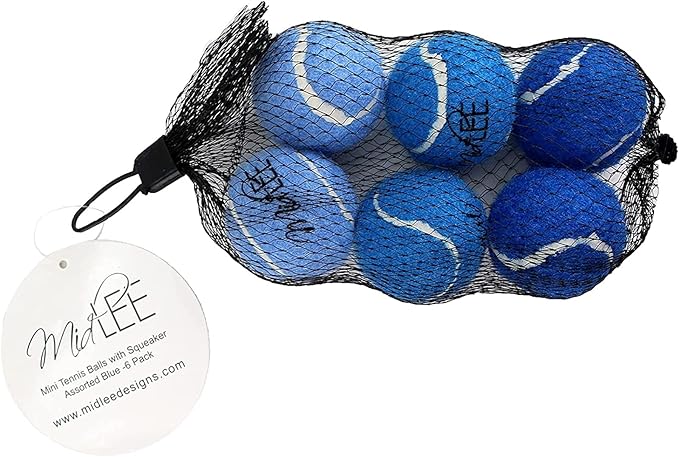 Midlee Mini 1.5" Dog Squeaky Tennis Balls- Set of 6
