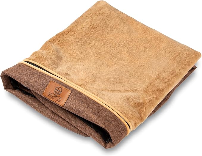 LIROCE Washable Dog Bed Cover Replacement, XL Wrap-Around Zipper Cover for Orthopedic Memory Faom Dog Bed (41x27x4 inches), Brown