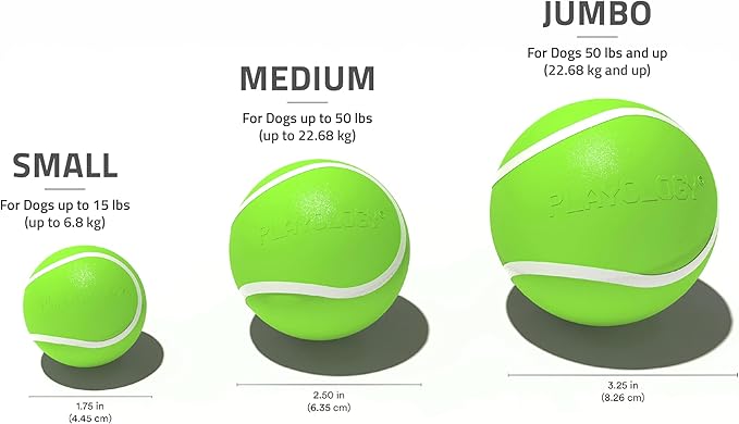 Playology Dog Toys | Squeaky Chew Ball for Dogs | Sweet Potato Scented Medium Dog Ball | Bouncy Floating Chew Toys for Fetch
