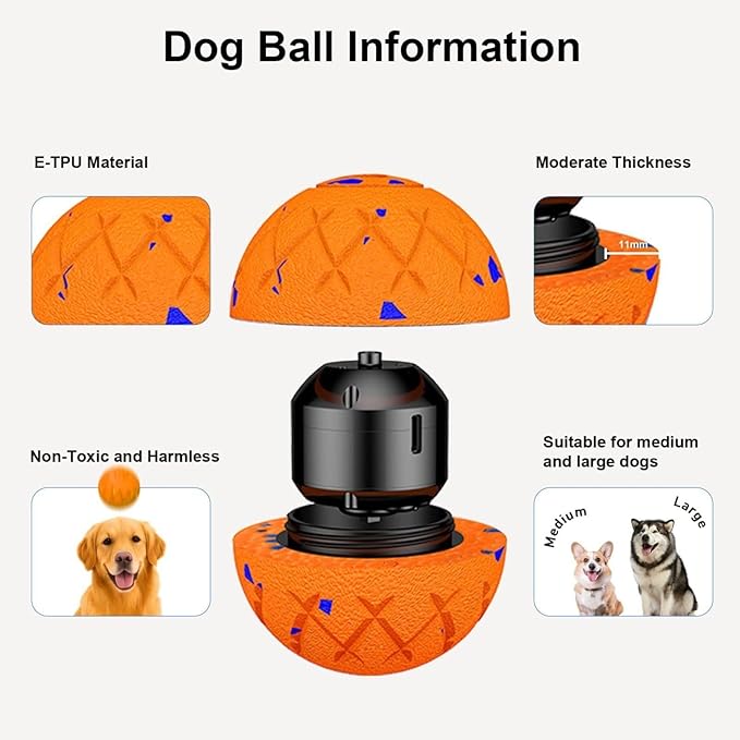 Moving Dog Toy, Interactive, Bouncing and Rotating, Silent Foam Material, IP54 Waterproof Rating, Smart Active Rolling, Stimulation Toys for Medium and to Keep Them Busy
