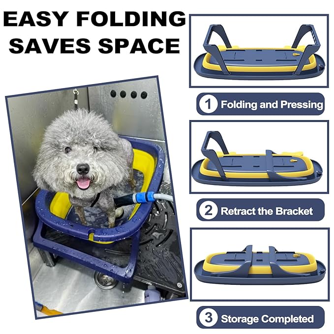 Pet Bathtub with Toys,Portable Puppy Bathtub for Easy Baths and Easy Storage, Dog Bath Tubs for Small Medium Pets (Blue)