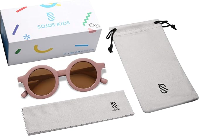 SOJOS Cute Round Polarized Sunglasses for Kids Girls Boys UV400 Protection De Sol Gafas Beach Holiday