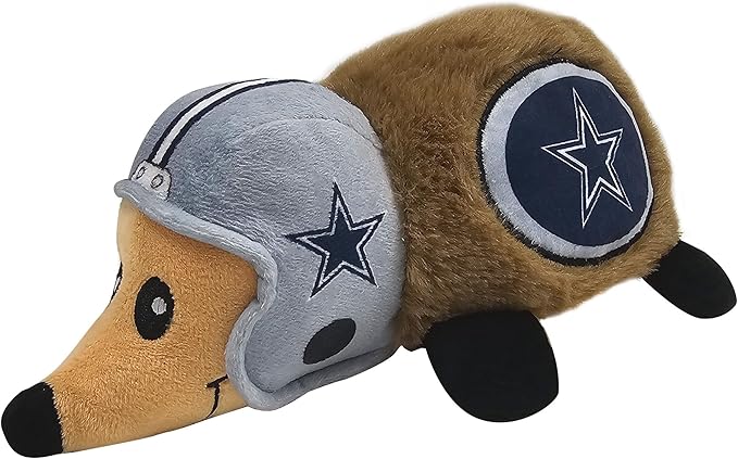 NFL Dallas Cowboys Plush Hedgehog Toy for Dogs & Cats, Cool Soft Pet Toy for Fun and Interactive Play, Dog Chew Toy with Squeaker, Licensed Hot Pet Toy