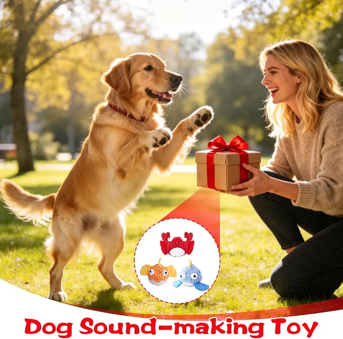 Squeak Dog Toys for Aggressive Chewers, No Stuffing Squeak Dog Chew Toys for Aggressive Chewers, Interactive Dog Toy Ball with Crinkle Paper for Medium Dogs, Large & Small Breeds (B-Blue Whale)